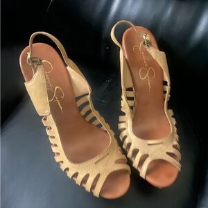 Jessica Simpson Beige Cutout Heels